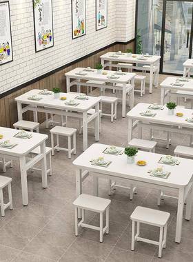 饭店餐桌椅吃组合简易长方形现代简约家64111用饭快餐桌小店商用
