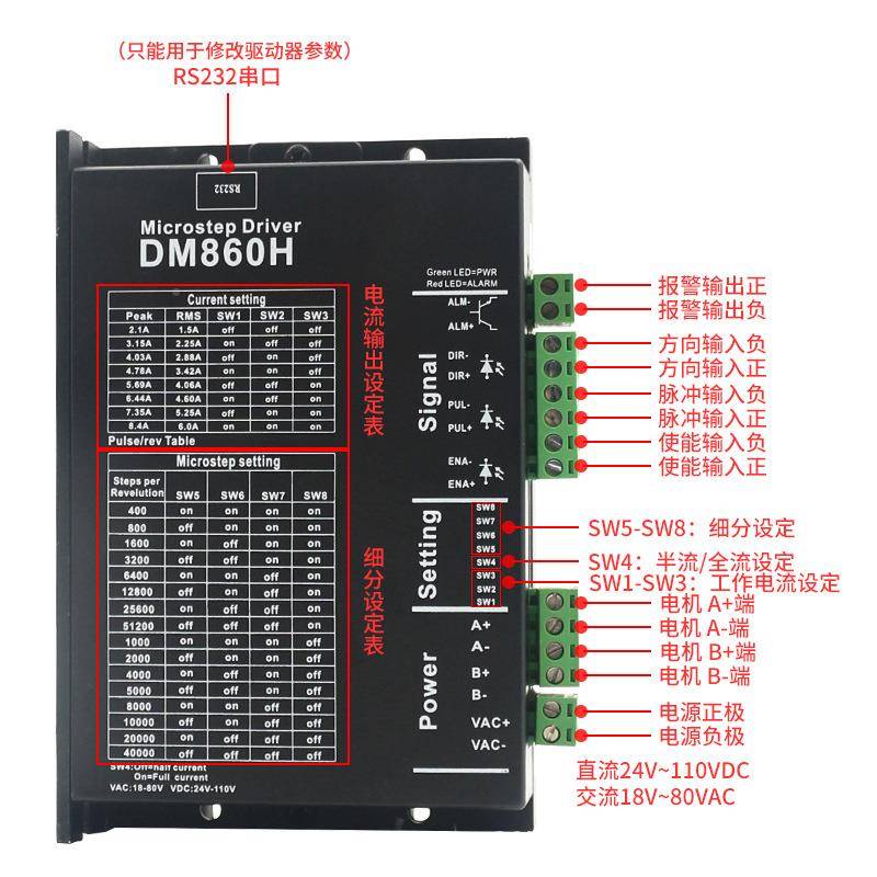 86相步动器驱DM860H代替DMA86DM860H（0两H2DM860雕刻机电进机替