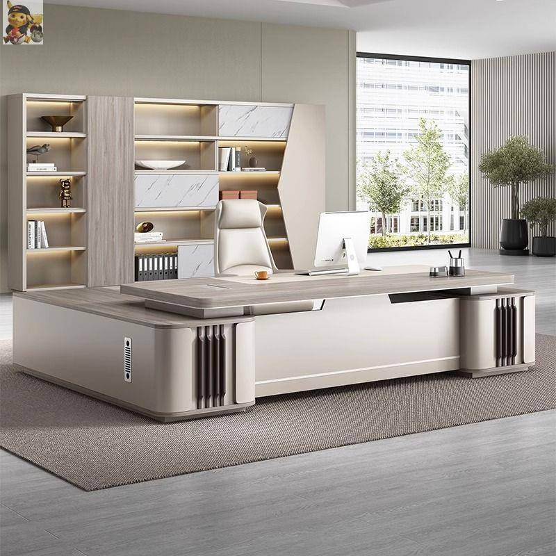 轻柜奢板双老办公桌椅UML组合简约现代总裁室导领大气班台主管桌