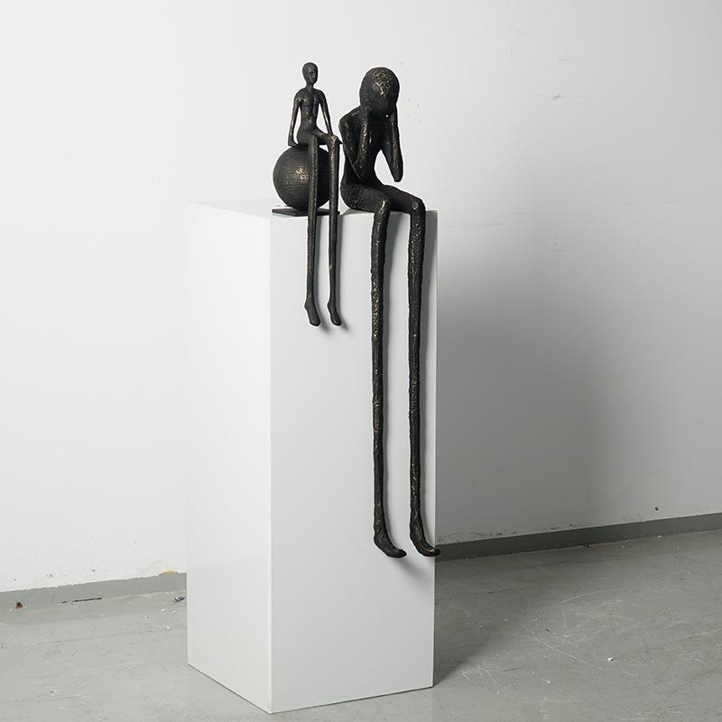 迎宾人处物雕塑抽象铁艺摆525件装酒店售楼软搭客厅玄关配装置艺