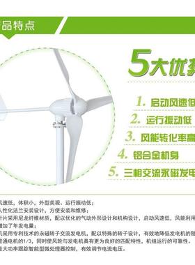 220V船发00W小型3000W轴10牧区2用4V水平4用8V风力电BBW机永磁家