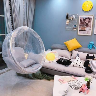 网红透明泡椅半力球秋千吊椅tb-55600压克吊篮内外阳台庭院玻泡室