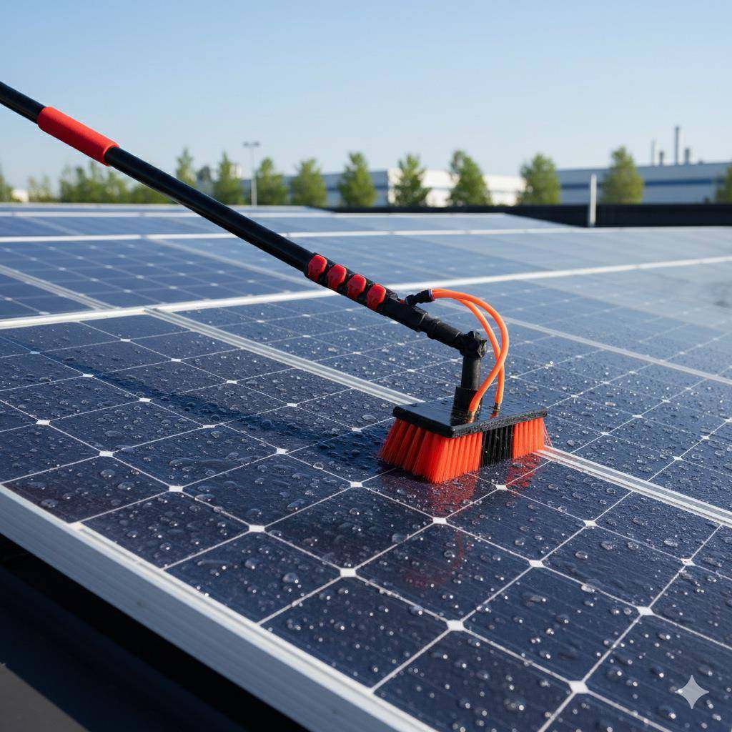 阳能7发电板清洗刷伸杆太光伏板604清洁刷喷水3.6-缩.2米通水刷
