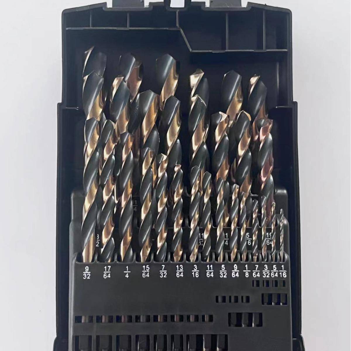 热厂3家高速钢M5NVC黄麻花钻29PC含钴销黑黄钻烤打孔器电钻