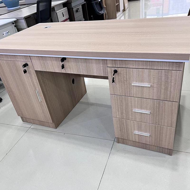 家直供台式电脑桌代详询公室办公桌家用书房现学习桌抽屉带锁厂实