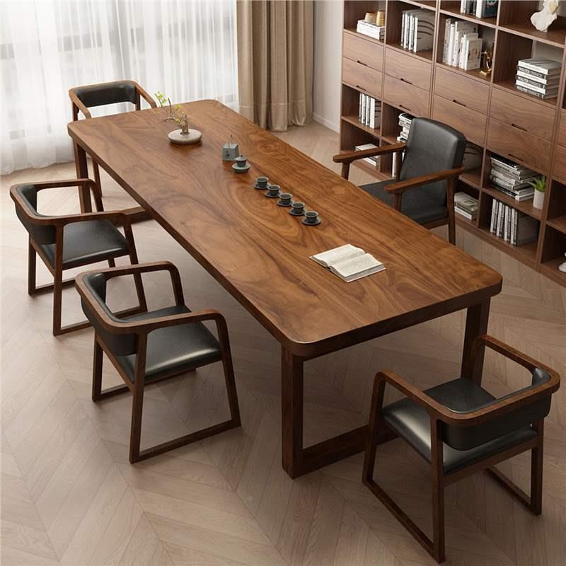 南美桃木高档实木大长书板桌客厅家工930用作台写字学习胡大泡茶