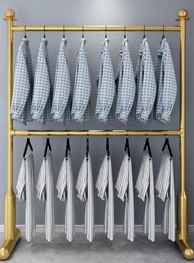 双层架衣地家用阳落台36240帽晾晒衣架卧室内简易可升降杆衣架收