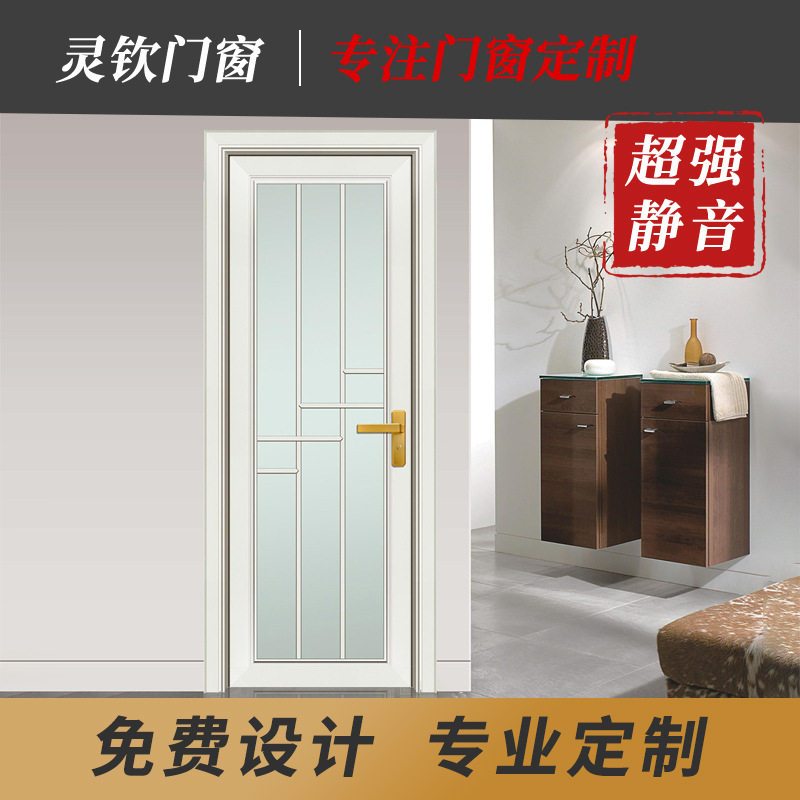 现代简约铝合金窄边玻璃平开门