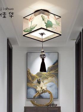 新中式过道吸顶灯阳厅台走楼47479梯玄关灯圆形灯方廊形门中国风