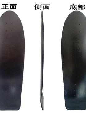 H3X34英业陆地冲浪板双翘路板冲成人寸滑板纯黑色枫专木陆冲WUS板