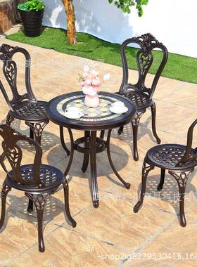 阳墅台露花园天餐厅铸APM铝瓷砖休闲户外桌椅套装瓷桌小户型砖别