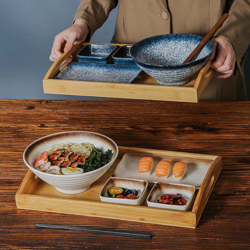 式餐具拉碗一人食套478装含托盘瓷餐垫材质日多色可面选