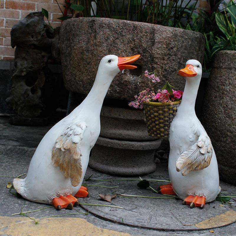 园饰庭院艺装摆件户外农场田园园景观装饰仿真566花动物模型鸭子