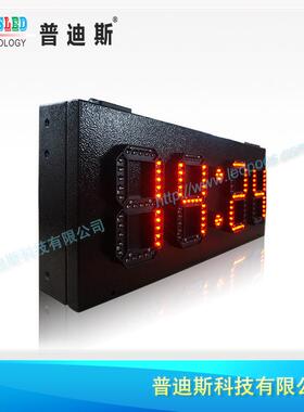 厂直销PXE户外安装时间温笔度看板6寸红色时间温度屏段家数字防水