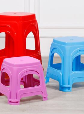 10个装塑料子家加厚板成人方MYM凳客厅高凳餐桌凳塑胶小凳矮用凳