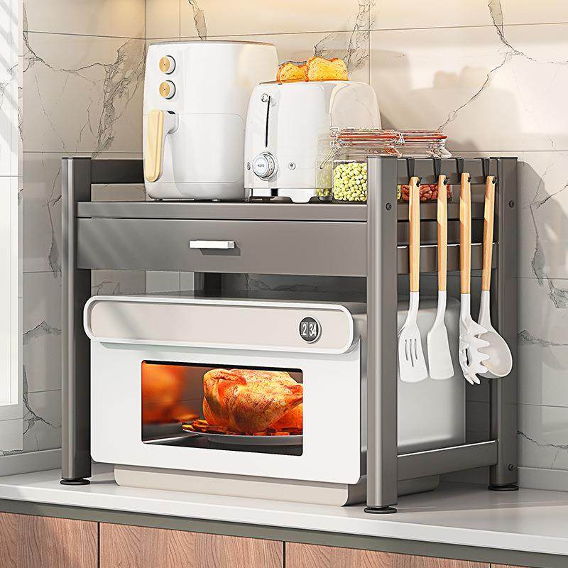 储物架微波炉ltao1007物空架气烤箱炸包架收纳架置台面厨房带抽屉,厨房/烹饪用具,抹布架/厨房清洁收纳架,淘宝优惠券,粉丝福利购,淘宝优惠卷
