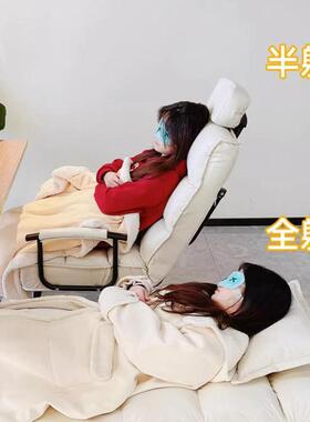 折叠躺办公室椅休午睡床两用椅家用夏躺季可可午坐椅靠背沙EXN发