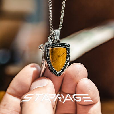 星宇纪 男士项链原创设计剑与盾意大利风轻奢配饰高级感男生项链