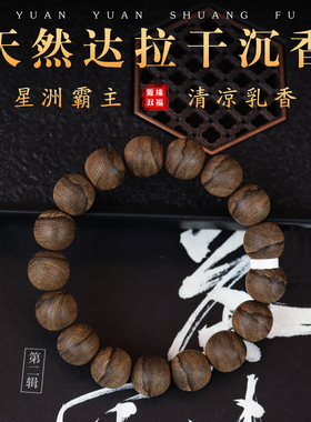 天然印尼达拉干野生沉香虎斑纹文玩佛珠手串13mm九分沉水级男女款