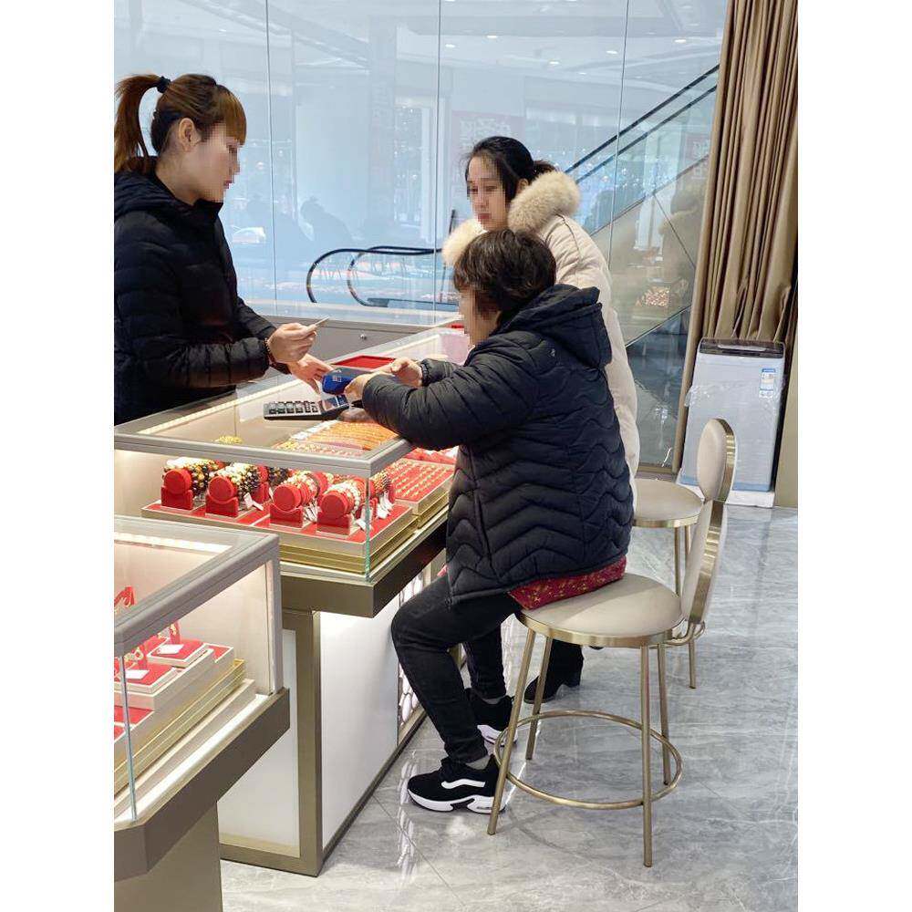 不锈钢珠宝商店椅子收银凳高酒吧椅简单靠背椅家庭柜台接待凳