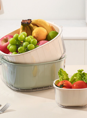 洗菜盆沥水篮水果盘厨房客厅茶几家用菜篮子洗菜篮漏网篮淘米洗菜