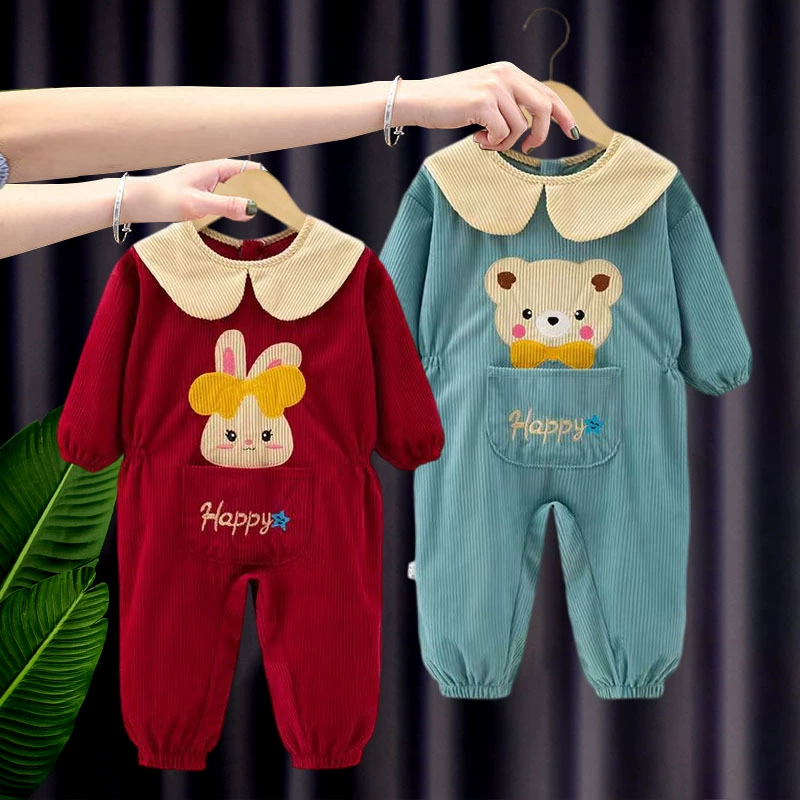 宝宝连体衣爬爬服罩衣秋冬婴儿