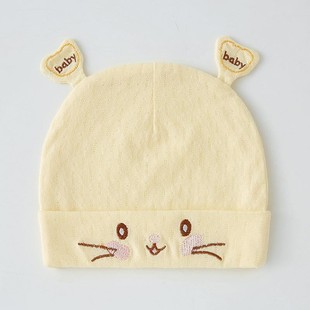 2025新款 小月龄宝宝帽子纯棉男女可爱 新生婴儿帽子6到12个月秋季