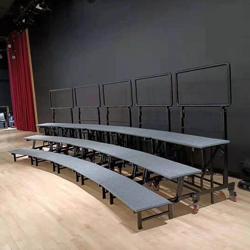 1和声立式折叠合唱台学校用可移动合影站台 折叠活动舞台合唱架子