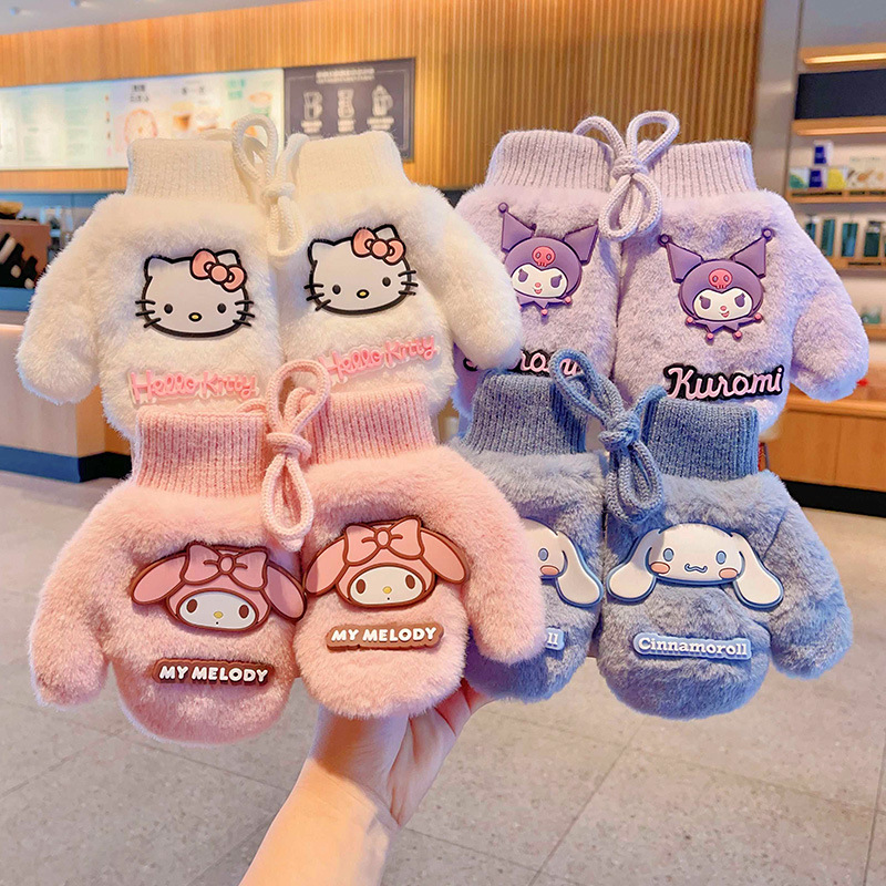 哆啦a梦毛绒手套动漫周边防风防寒骑车触屏骑车保暖机器猫加厚