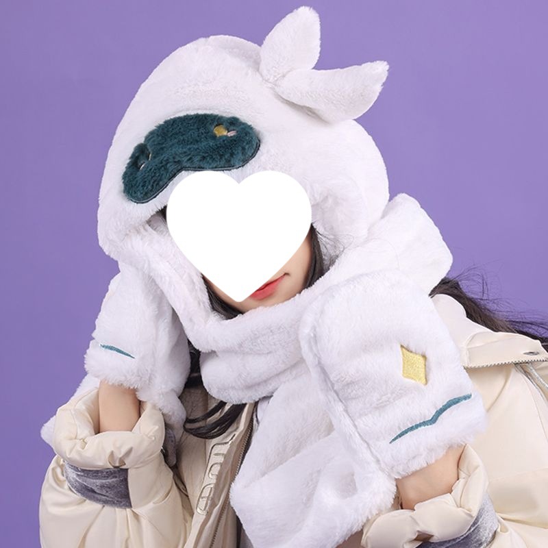 原神cos毛绒围巾帽子提纳里达达利亚钟离万叶魈温迪保暖