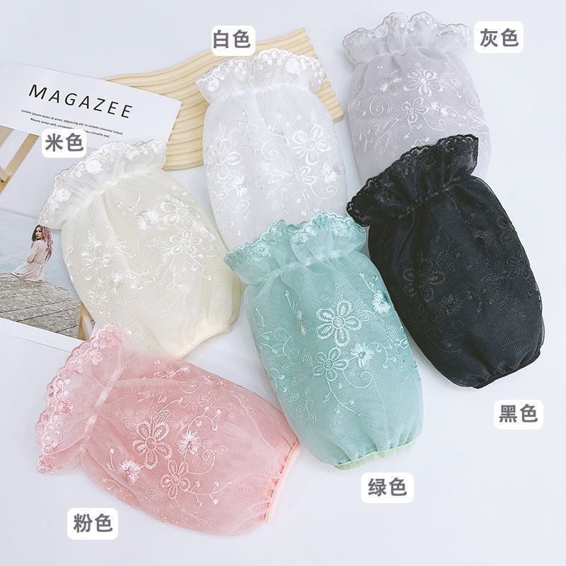 秋冬短款洋气蕾丝袖套女上班棉衣