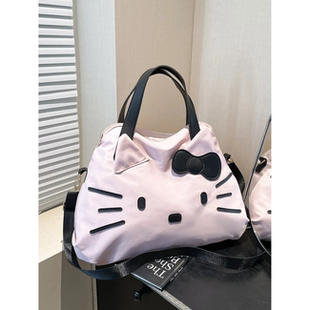 大容量手提短途旅行袋KT出差行李包凯蒂猫休闲单肩包卡通托特包女