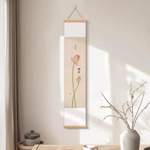 荷花新中式卷轴挂画装饰画