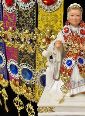 神像仙道家佛像披风披肩佛衣黑老太观音娘娘四大家族霞帔斗篷摆件