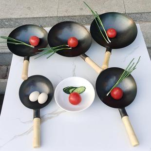 手工无涂层小号炒锅婴儿宝宝用17 迷你小铁锅炒锅老式