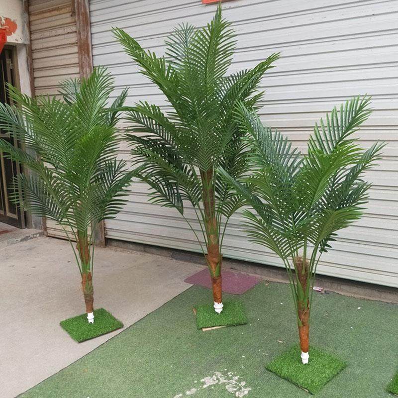 假椰子树叶子彷真散尾葵凤尾竹绿植植物棕榈树叶造景观装饰塑料花