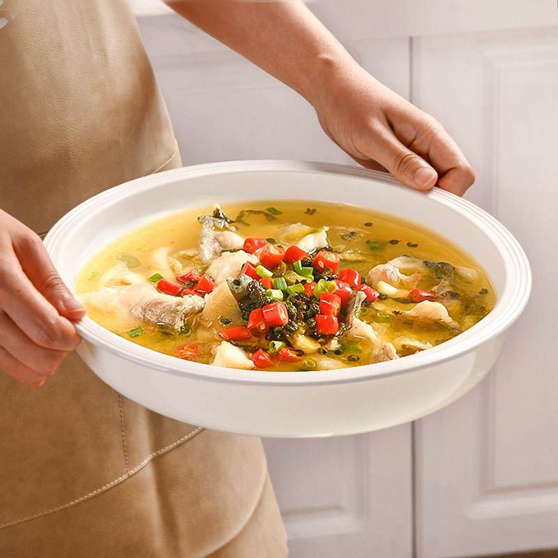 防烫护边骨瓷深菜盘家用大号汤盘酸菜鱼毛血旺耐高温陶瓷汤盆加深,餐饮具,碗,淘宝优惠券,粉丝福利购,淘宝优惠卷