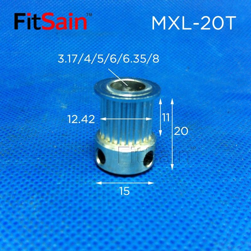 FitSain-MXL带宽10同步轮20齿皮带轮步进电机中孔3.17-4-5-6-6.35