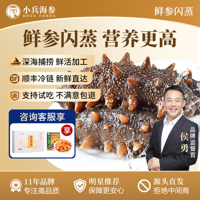 小兵海参鲜食即食海参小兵海参官方旗舰店辽刺参化冻即食独立包装