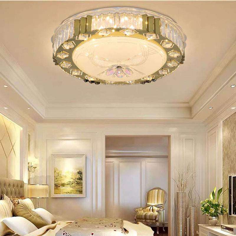 LED圆形吸顶灯 不锈钢线割水晶灯 简约卧室书房灯餐厅灯厂家直销,标准件/零部件/工业耗材,车间地垫,淘宝优惠券,粉丝福利购,淘宝优惠卷