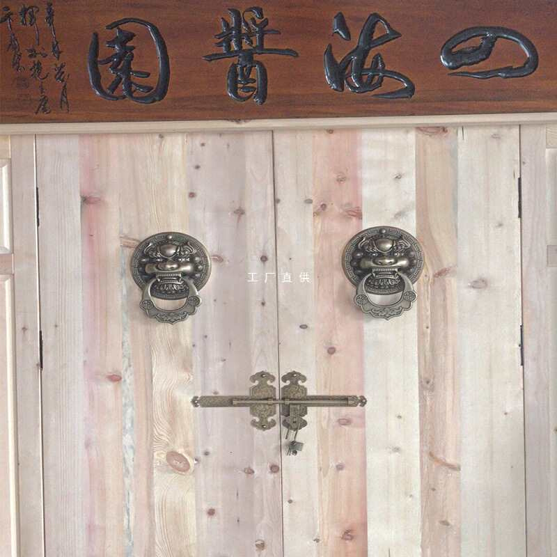 批发仿古铜兽头拉手门环新中式狮子头虎头麒麟大门把手复古木门