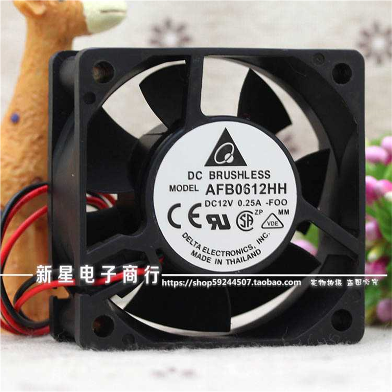 DELTA台达 AFB0612HH 6025 6CM/6厘米 0.25A 12V 双滚珠散热风扇