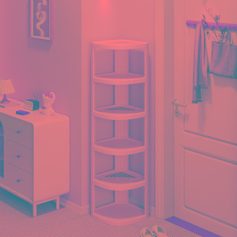 鞋架家用门口多层小型窄款简易入户门墙角三角鞋架宿舍塑料省空间