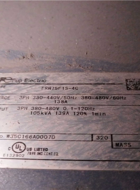 【顺庆】富士变频器FRN75F1S-4C 测试完好,橙色很好，就是落【议