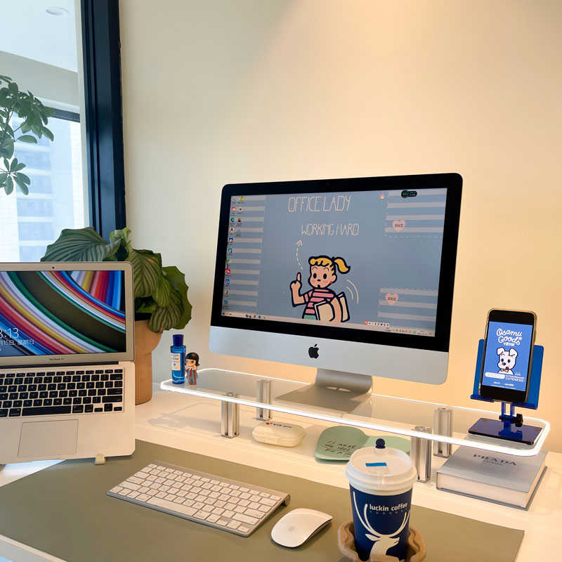 自带发光悬浮感桌面电脑显示器增高架电脑屏幕增高支架桌面收