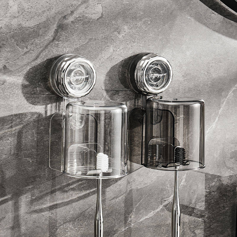 Kaman吸盘牙刷置物架壁挂式牙杯卫生间免打孔洗漱杯电动牙刷架子