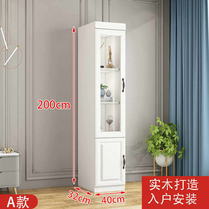 家用现代简约实木书柜 简欧组装收纳柜 展示柜透明玻璃门柜包安装