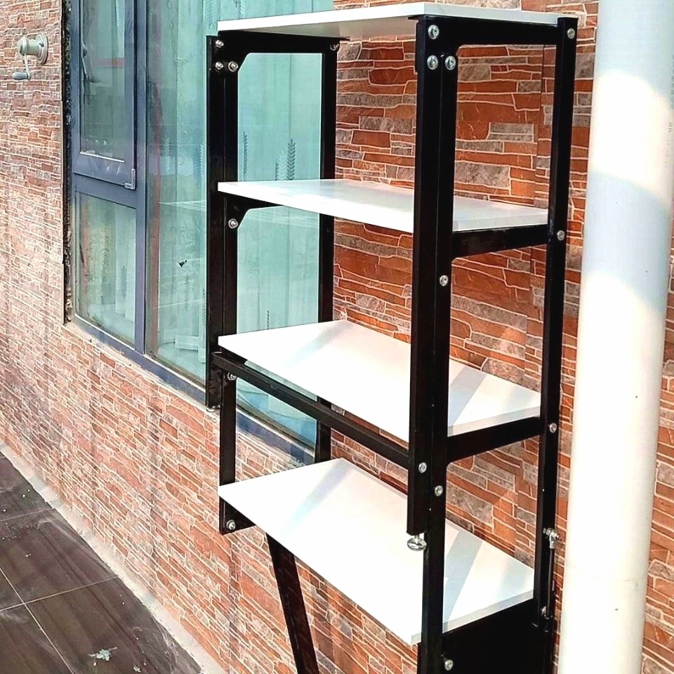 多功能折叠壁挂桌小户型家用隐形折叠餐桌新款伸缩置物架书架书桌