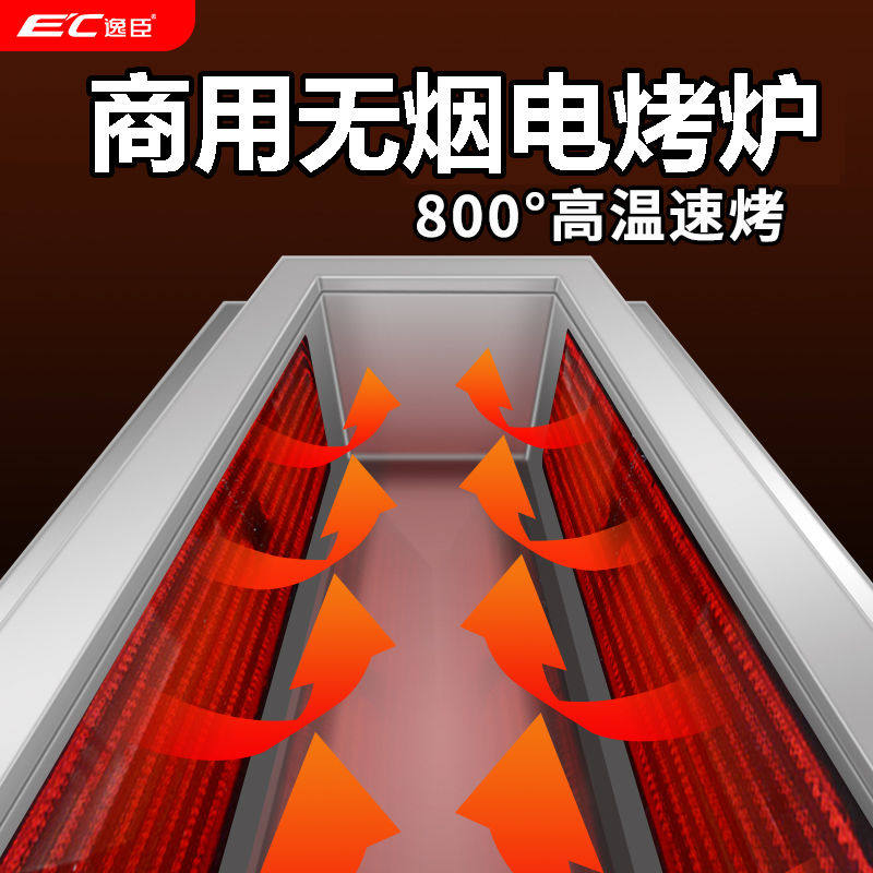 逸臣用烟电烧烤炉两侧加热304不锈钢羊牛肉串烧烤光波电烤架