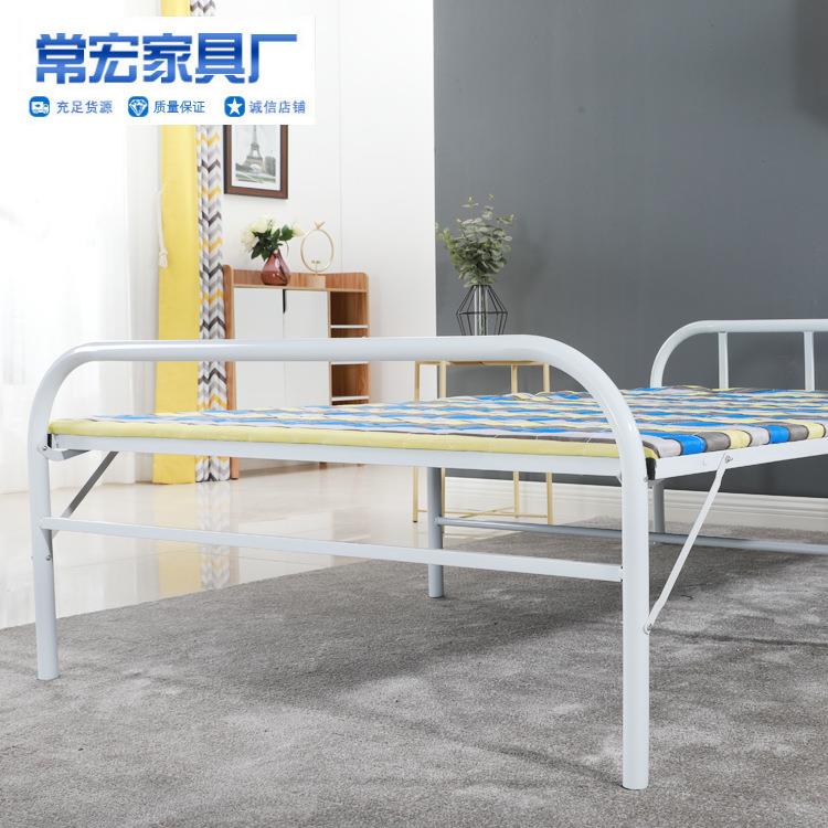 户单折叠床铁床折叠圆管折叠床午双人小型成人层床家用休床陪护两